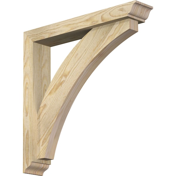 Ekena Millwork Thorton Traditional Rough Sawn Bracket w/ Offset Brace, Douglas Fir, 4"W x 22"D x 22"H BKT0402X22X22THR01RDF - main